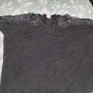 Elegant Black Lace Women's Blouse